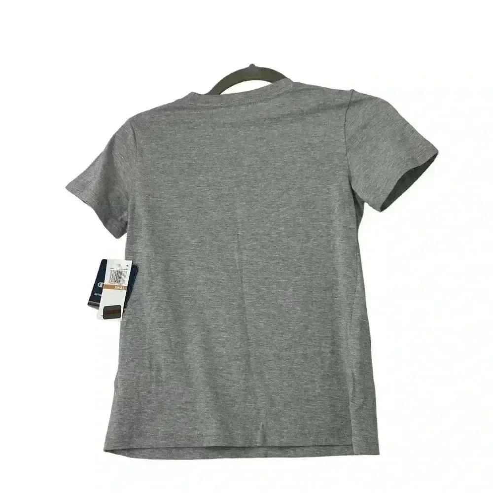 Champion Boys Size Small Gray T-Shirt Ombré Logo Athletic Activewear NWT